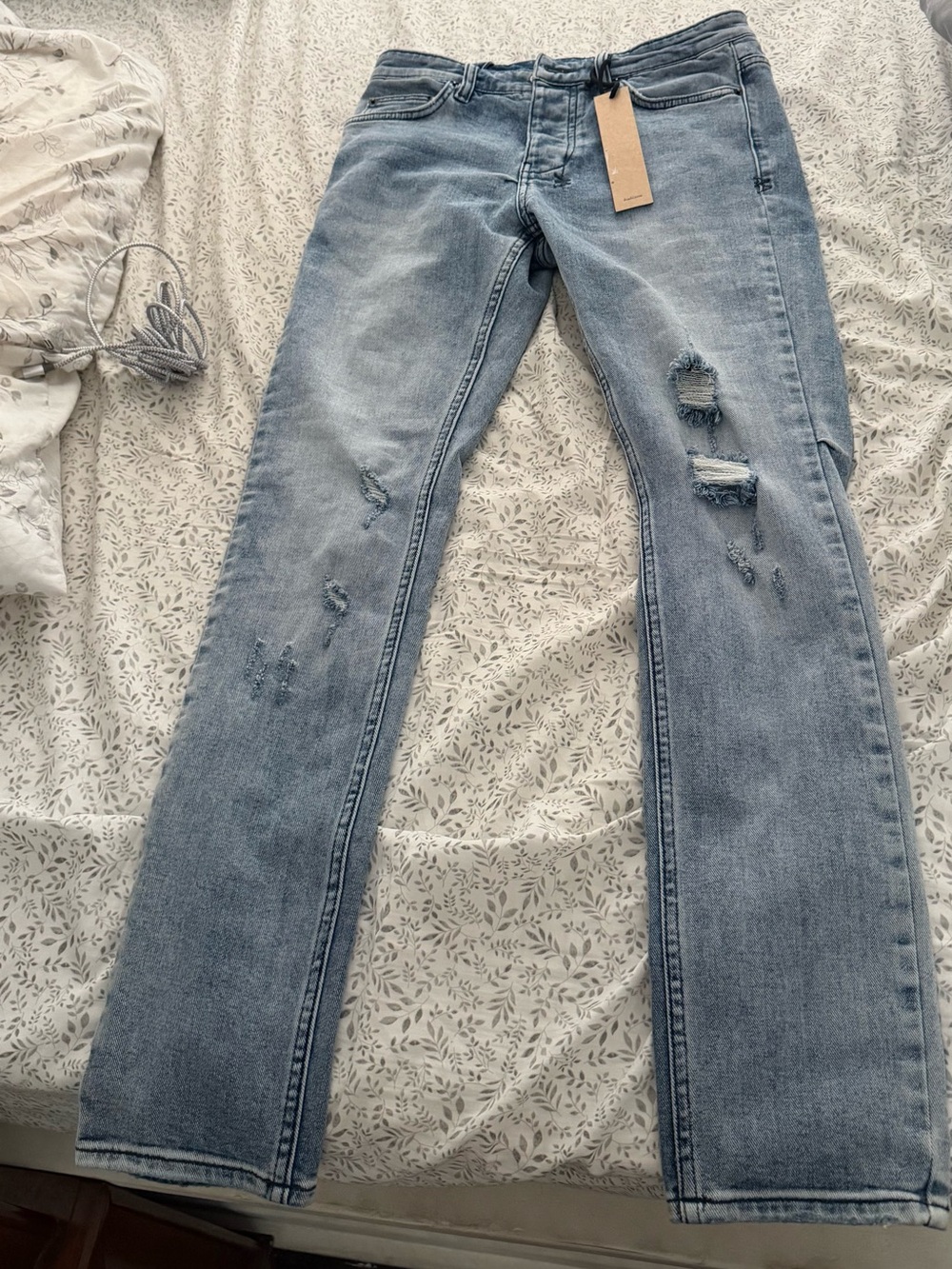 Ksubi Light Blue Distressed Skinny Jeans Size 30